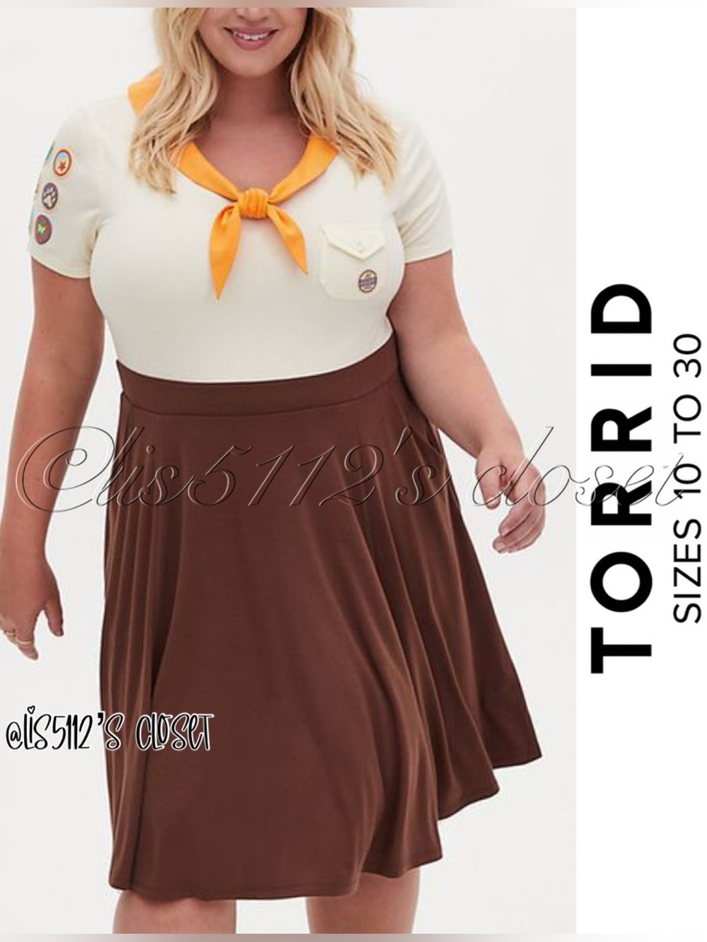 Torrid x Disney Pixar UP Russel Wilderness Explorer Scout Dress Costume 2X 18 20